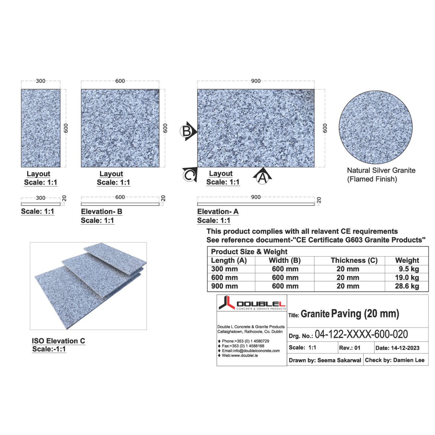Silver Granite Paving 20mm