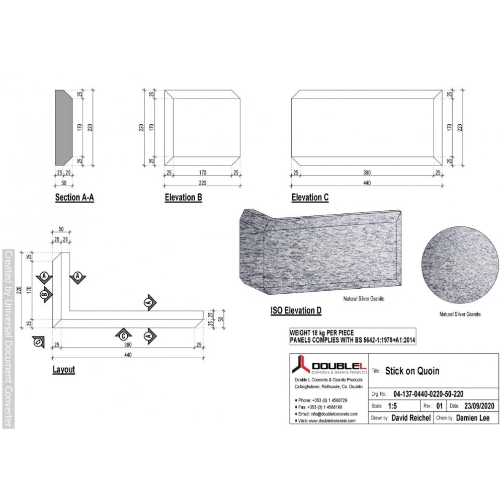 Cast Granite Quoin Stick