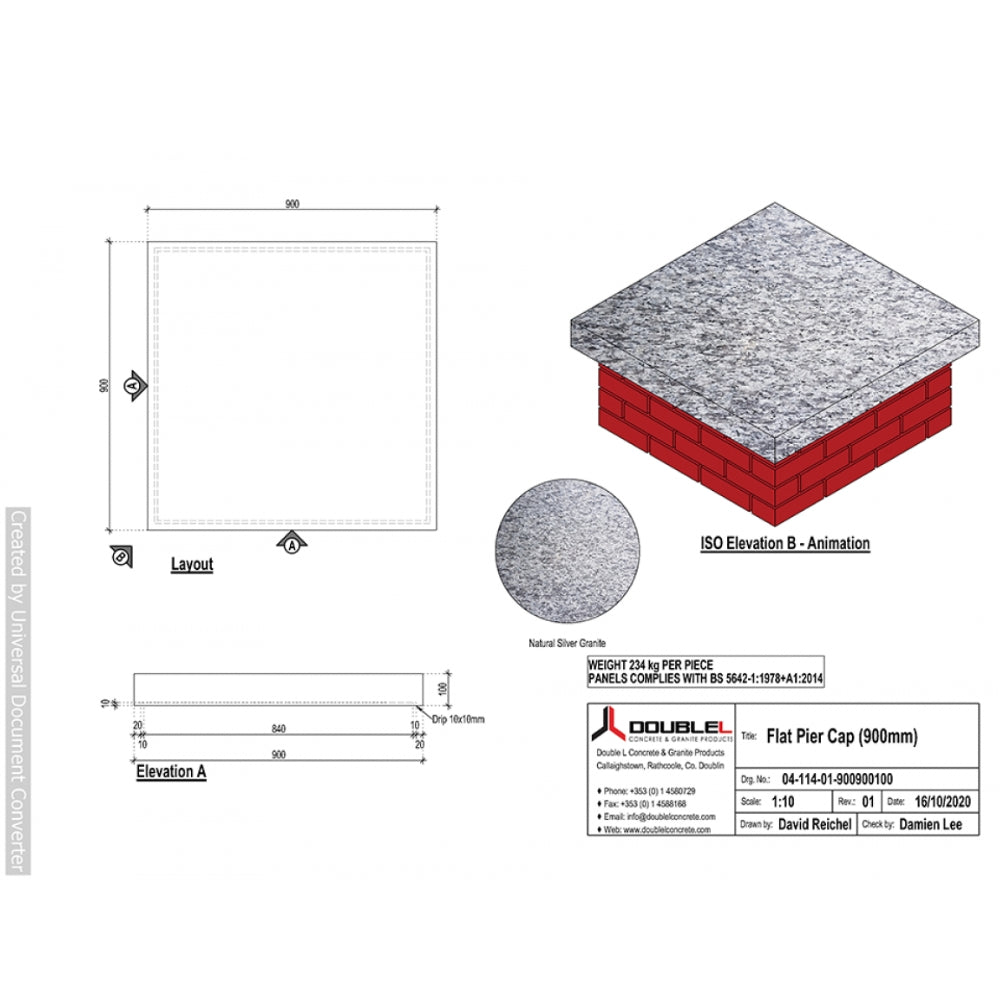 Natural Granite Flat Pier Caps