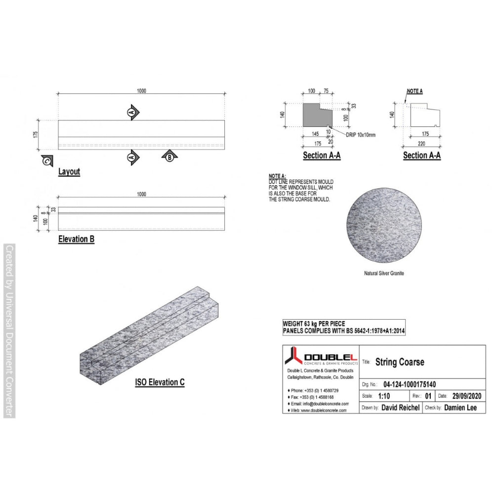 Silver Granite String Coarse