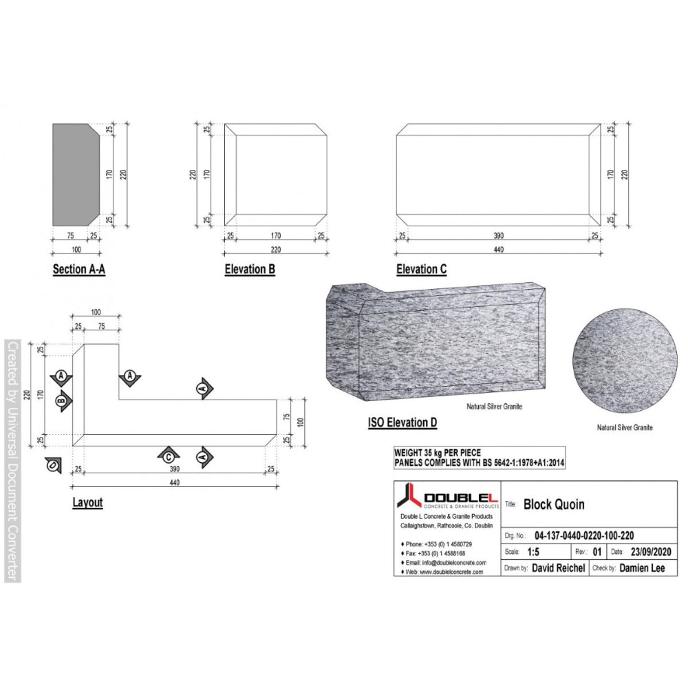 Cast Granite Quoin Block