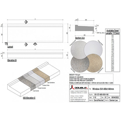 Cast Stone Window Sill - 450x140