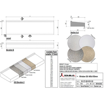 Concrete Window Sill - 400x150