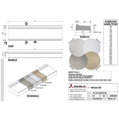 Cast Stone Window Sill - 350x140